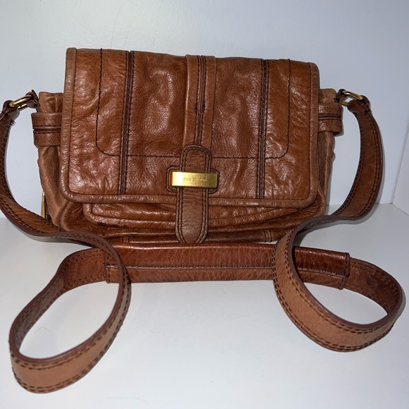 VINTAGE Juicy Couture Y2K Brown Leather Shoulder Bag Purse - Picture 1 of 8